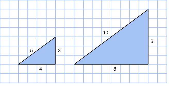 två pythagoreiska trianglar